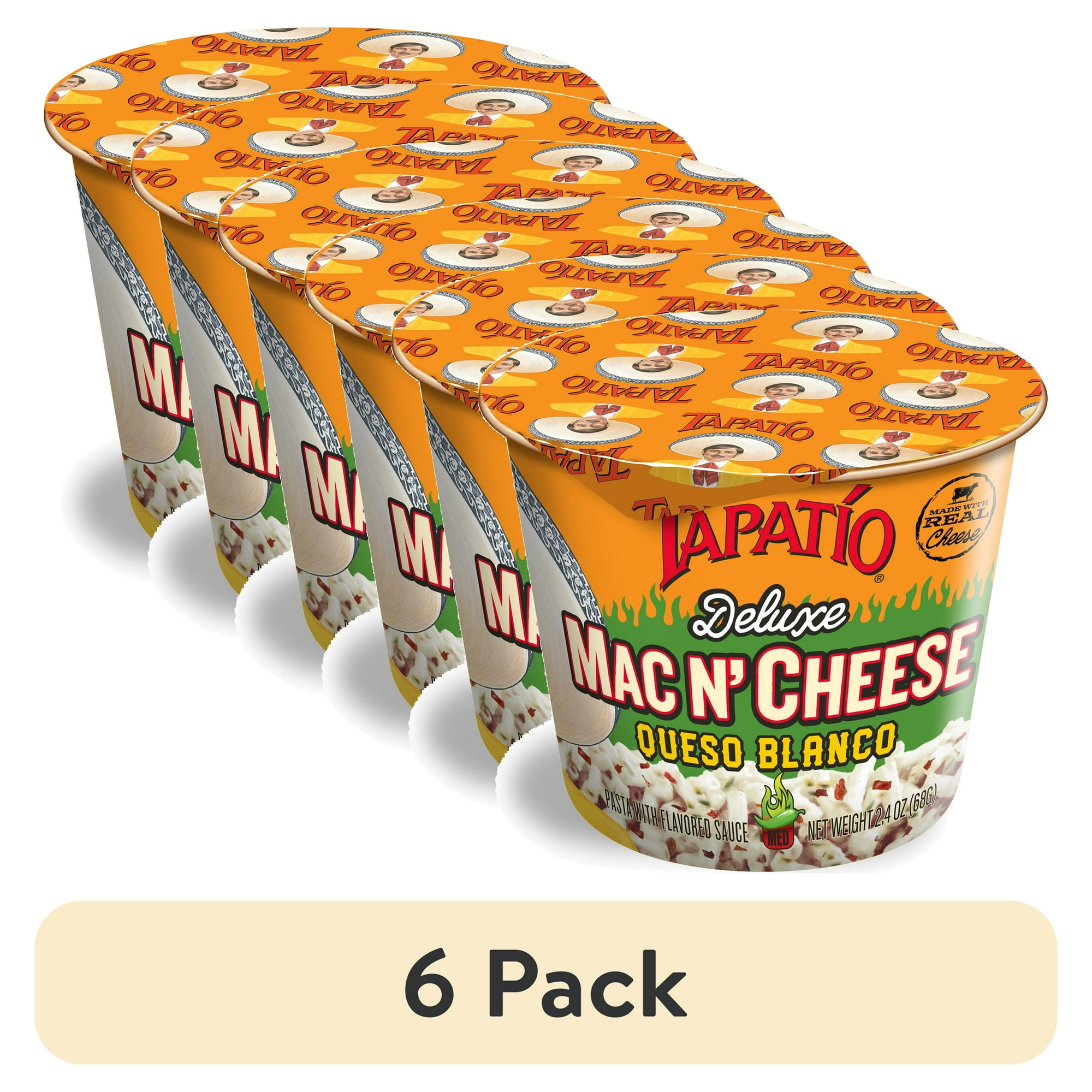 (6 pack) Tapatio Mac N Cheese Bowl Queso Blanco, 2.4oz