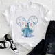 thumbnail image 3 of Camisetas informales de algodón con dibujos animados de Disney para niñas, princesas y sirenas, de Mickey Mouse, para niños, ropa de moda para niños de Disneyland, camisetas para bebés, 3 of 5