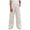 White, variant on Girls Cargo Pants Star Print Wide Leg Trousers Drawstring Waist Casual Streetwear