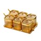 thumbnail image 4 of Contenedores de aperitivos con bandeja seca y soporte organizador, caja de condimentos de cocina Marrón 6 Rejillas, 4 of 9