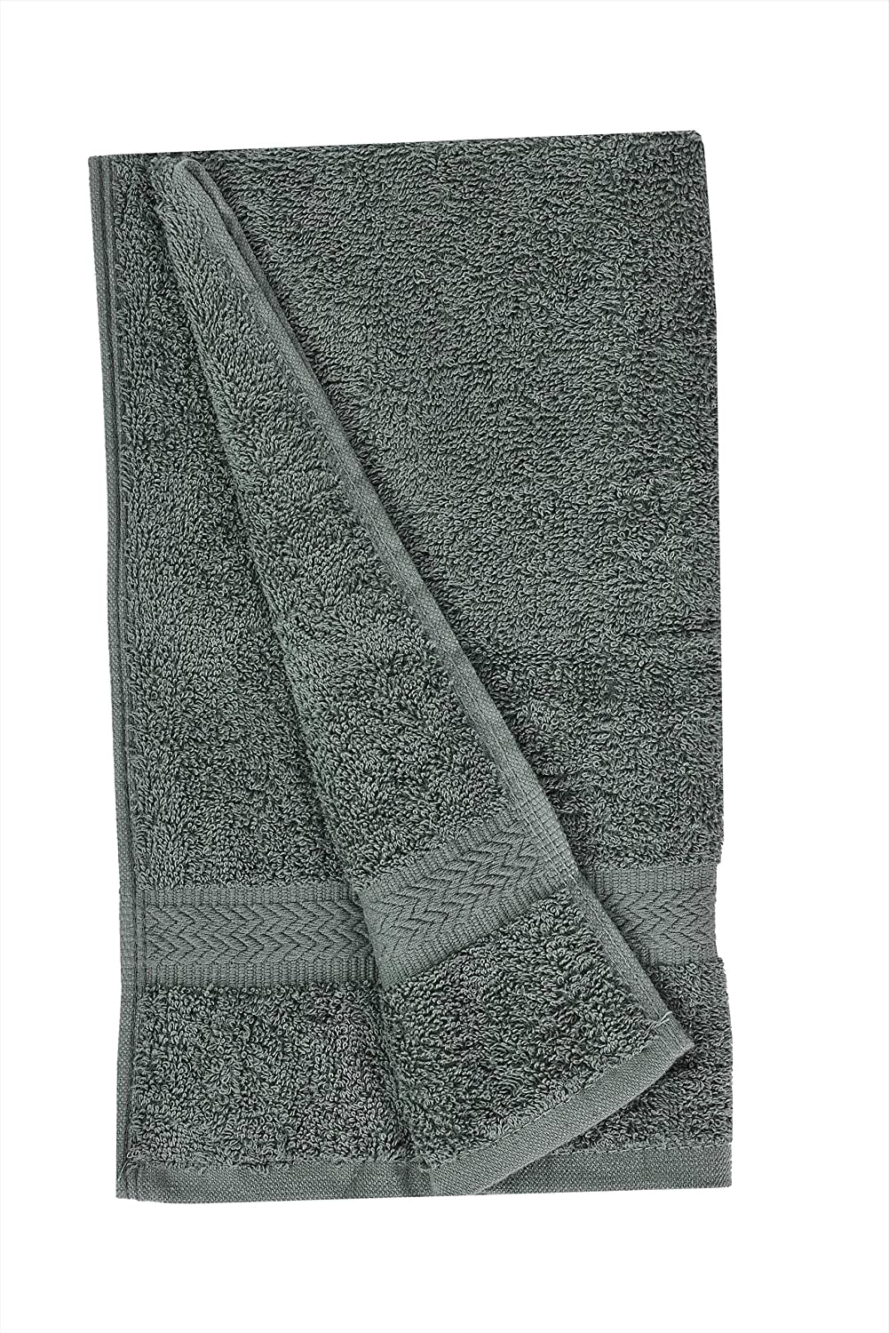 Linteum Textile Supply Premium Hand Towels (Grey) Absorbent Towel Set with Ring Spun 100% Cotton Material for Hotel, Salon, Gym & More (12-Pack, 16x27 inches)