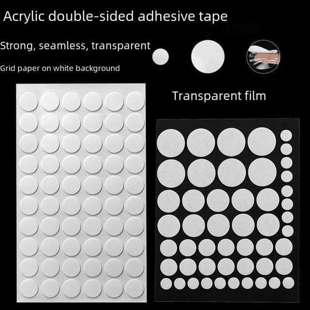 Adhesivo de doble cara, adhesivo transparente y removible, adhesivo circular, copla, copla de resorte, adhesivo sin costuras, nano adhesivo circular, troquelado