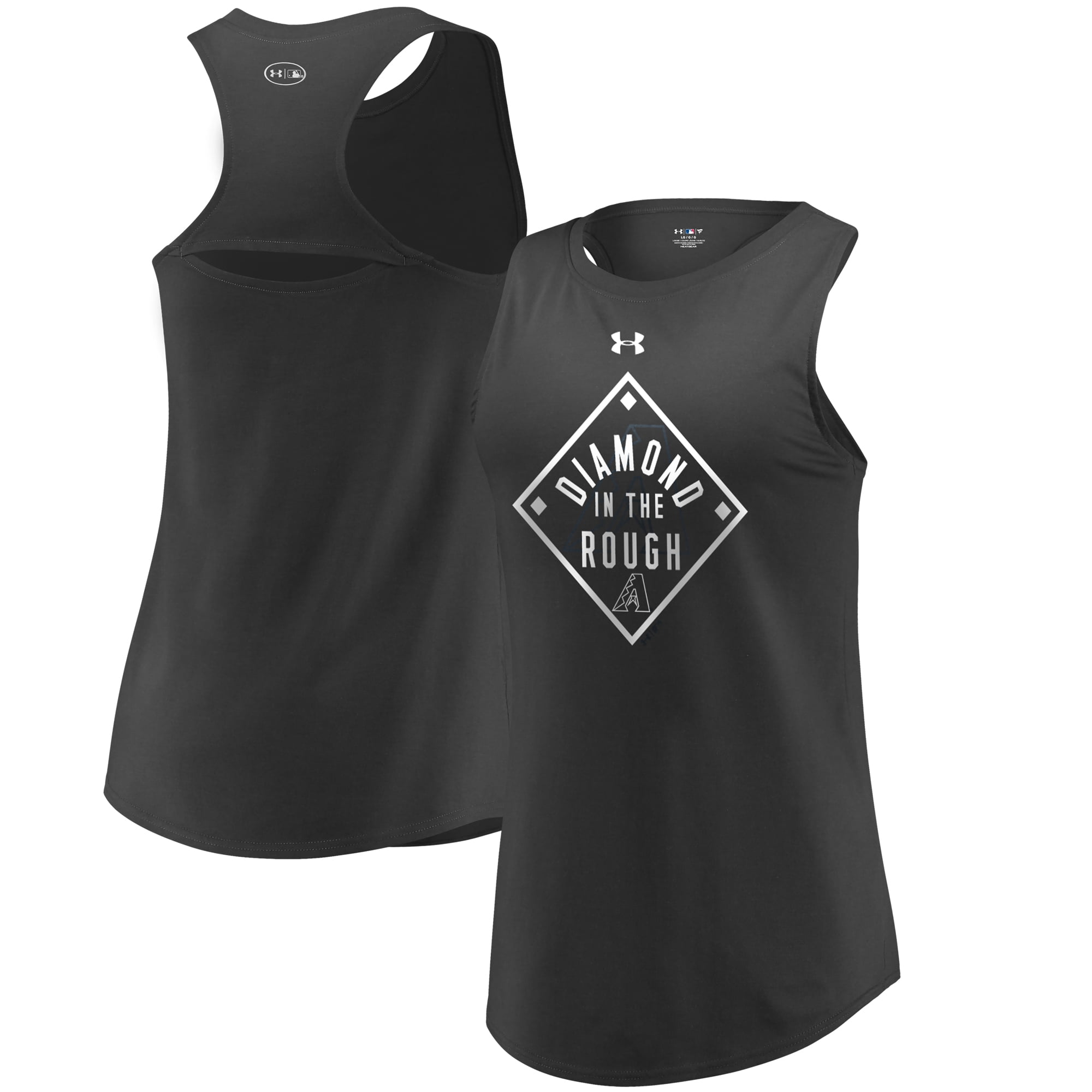 Arizona Diamondbacks Under Armour Women's Passion Diamond Tri-Blend Performance Tank Top Black by MAJESTIC LSG
