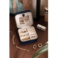 thumbnail image 3 of S.Leaf Plush Velvet Travel Jewelry Box Organizer, Travel Jewelry Case, Jewelry Travel Case for Women, Travel Jewelry Case Organizer, Small, Portable Jewelry Boxes with Mirror（Navy）, 3 of 7