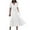 White, variant on VSSSJ Womens Summer Midi Dress Solid Color Loose Puff Short Sleeve Smocked Long Dress Casual V Neck Flounce Hem Swing Vacation Dress