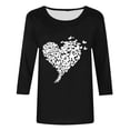 thumbnail image 5 of VKOYWKM Heart Shirts Women Valentines Day T-Shirts Heart Graphic Tees Tops 3/4 Sleeve Casual Crew Neck Love Heart T-Shirts Happy Valentines Day Blouses, 5 of 5