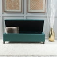 thumbnail image 4 of GDF Studio Wendover Contemporary Fabric Tufted Storage Ottoman Bench, Dark Teal and Dark Brown, 4 of 10