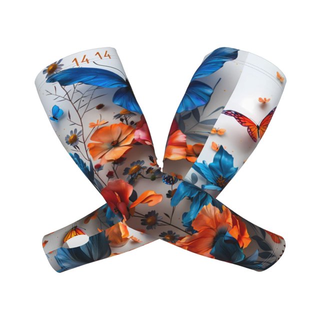 Balery 3D Butterfly Mangas Refrescantes para Brazos para Hombre y Mujer – Transpirables y Absorbentes de Humedad para Mujeres, Hombres y Niños