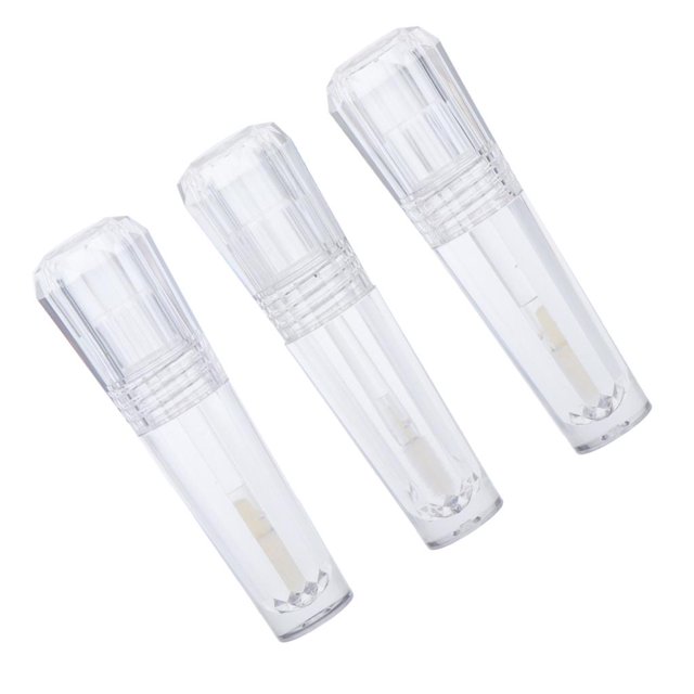 3 x Botellas de brillo de de plástico vacías Tubo de tubo de brillo de con cepillo Envases cosméticos 02 Salvador Tubo cosmético de botella de brillo de labios