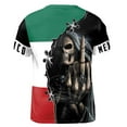 thumbnail image 3 of Custom Name Mexico Skull Reaper Mexico Flag Men's T-shirt S-5XL, 3 of 4