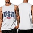 thumbnail image 2 of 4th of July Shirts Men Patriotic Sleeveless Crew Neck Tees Independence Day 250th Anniversary Vintage T-Shirts, L, 2 of 4