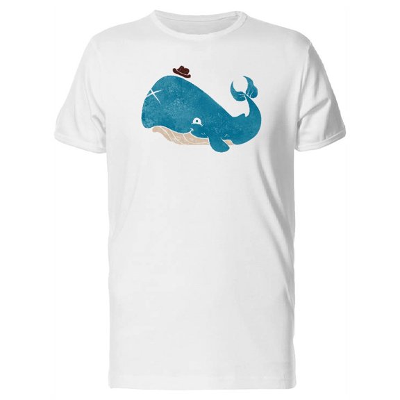 Whale With Tiny Hat Tee Men's -Image by Shutterstock