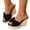 Black, variant on Women's Bowknot Wedge Sandals Lightweight Canvas Open Toe Beach Platform Mule Non Slip Backless Walking Slides Pink Size 6.5