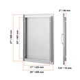 thumbnail image 3 of KFFKFF Barbecue Access Portal, 20W x 27H Inch Solo Exterior Cuisine Gateway, Stainless Steel Inset Passage, Wall Upright Entry with Grip, for Barbecue Isle, Grill Spot, Outdoor Locker, 3 of 9