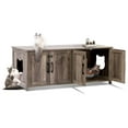 thumbnail image 6 of Cat Litter Box Enclosure for 2 Cats - Litter Box Furniture with Lockable Door,Wooden Cat Washroom Furniture with Double Room,Cat House,Hideaway Litter Box,Greige, 6 of 7