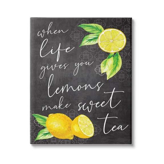 Stupell When Life Gives You Lemons Sweet Tea Phrase Food & Beverage Painting Gallery Wrapped Canvas Print Wall Art
