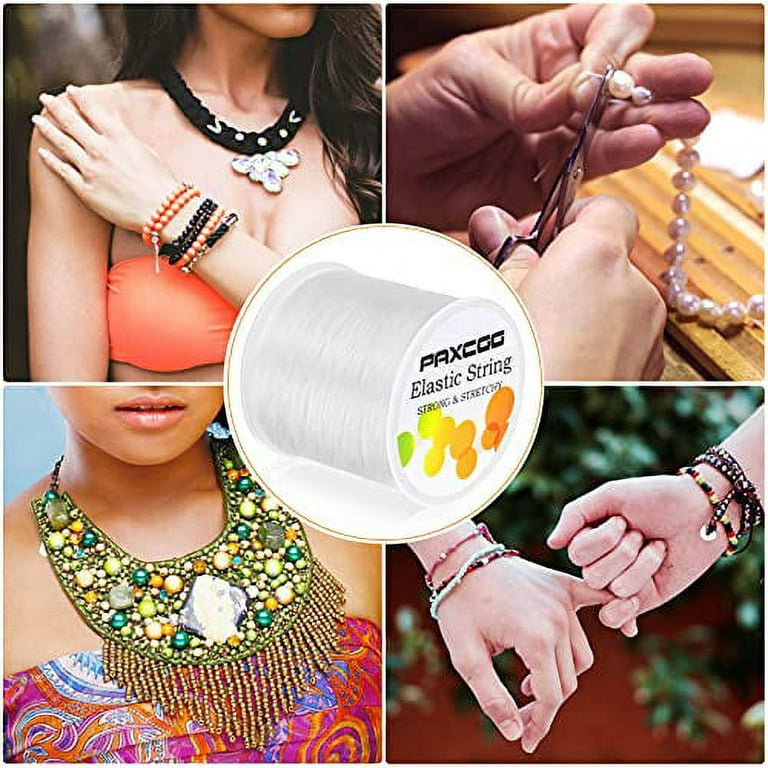 Paxcoo 1mm Elastic Bracelet EC36 String Cord Stretch Bead Cord for Jewelry  Making and Bracelet Making White