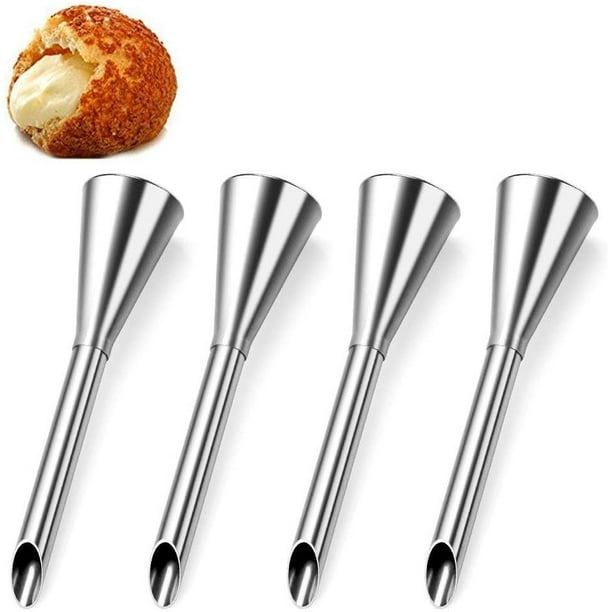 4 Uds. Punta para boquilla para manga pastelera de crema, herramienta de decoración de punta para boquilla larga de acero inoxidable diseñada para facilitar su horneado