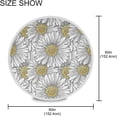thumbnail image 3 of Coolnut 60" Floral Daisy Pattern Tablecloth, Durable Round Table Cloth Waterproof Stain Proof Camping Tablecloths for Outdoor Picnic Family Dinner Restaurant Decoration, 3 of 7