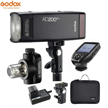Godox AD200 Pro AD200Pro GodoxFlash for Nikon Camera,TTL 2.4G HSS 1/8000s 2900mAh Battery w/Godox XPro-N Flash Trigger 500 Full Power Flashes,0.01-1.8s Recycling,Bare Bulb/Speedlite Fresnel Flash Head