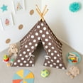 thumbnail image 3 of Modern Home Children's Indoor/Outdoor Teepee Set with Travel Case - Brown/Silver Polka Dot, 3 of 5