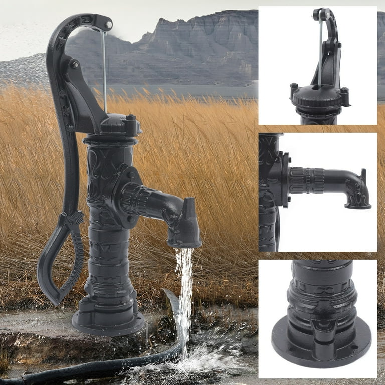 Samger S Manual Well Pump Cast Iron Red Water Pitcher Pump Old Fashioned Hand Water Pump for Outdoor, Yard, Pond, Garden