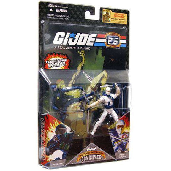 GI Joe 25th Anniversary Wave 1 Comic Pack Snake Eyes & Storm Shadow Action Figure 2-Pack