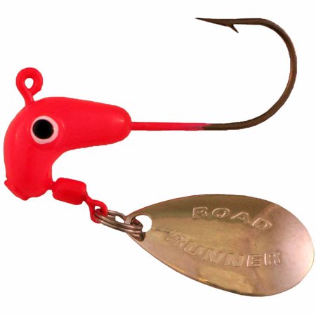 UPC: 0020801049763 | Blakemore Road Runner 1/8-ounce Fluorescent Red Bait Underspin Fishing jig.