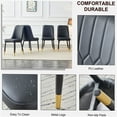 thumbnail image 3 of JERFIT Modern PU Leather Dining Chairs Set of 6, Upholstered Side Chairs with Black Metal Legs for Kitchen Restaurant Dining Room, 3 of 10