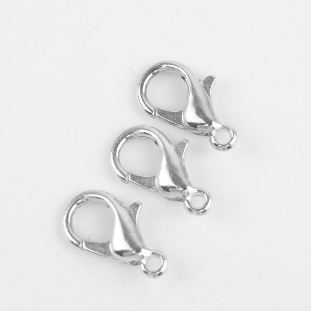 50/100pcs Metal Clasp Lobster Hook clip Necklace Buckle Jewelry Clasp