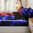 thumbnail image 5 of Homewish Red Blue Lightning Zipper Twin Comforter Sets with Fitted Sheet and 2 Pillowcases,Aesthetic Artwork Zipper Bedding Set,Black Reversible,4pcs, 5 of 8