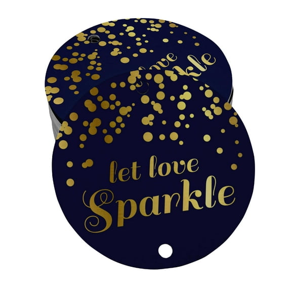 Inkdotpot Pack Of 50 Let Love Sparkle Wedding Favor Paper Tags Craft Real Gold Foil Hang Tags