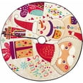 thumbnail image 1 of FMSHPON Merry ChristmasSanta Claus Xmas Christmas Tree Skirt Stand Mat for Holiday Party Decoration Indoor Outdoor 48 inches, 1 of 3