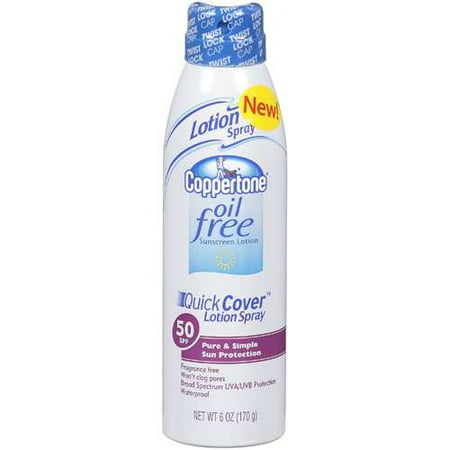 MSD Consumer Care Coppertone Oil Free Sunscreen Lotion Quick Cover Lotion Spray, 6 oz