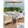 thumbnail image 5 of Outdoor Tablecloth with Umbrella Hole for Patio/Picnic/Party/Camping, Vintage Blue Coastal Waterproof Table Cloth Rectangle Table Cover Washable, Nautical Starfish Coral Summer Ocean Retro (60"x 84"), 5 of 9