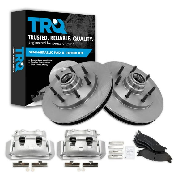 TRQ Front Brake Calipers Pads & Rotors Fits Select 1997 Ford F-250