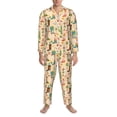 thumbnail image 3 of Sikiie Groovy American Western Footwear Mens Pajama Set, Soft Warm Long Sleeve Sleepwear, Cozy Button-Down Pjs for Men-Medium, 3 of 7