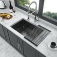 thumbnail image 6 of 23x18x10 Inches Gunmetal Black 16-Gauge Stainless Steel Undermount Single Bowl Kitchen Sink (10 Inches Deep), 6 of 8