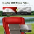 thumbnail image 3 of Sophia & William Oversized Camping Chair Heavy Duty High Back Camping Chairs 500lbs Capacity Folding Lawn Chairs with Cup Holder, Portable for Outdoor, Beach and Picnic, Red, 3 of 8