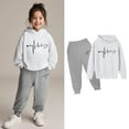 thumbnail image 3 of Kids Tracksuit Athletic Sweatsuits Sets,2 Piece Long Sleeve Grey Tracksuit Pullover Hoodie and Jogger Sweatpants Warm Fall Winter Clothes 9-10 Years Girls Outfits Cute&nbsp;Boys Girls&nbsp;Clothing, 3 of 6