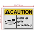 thumbnail image 2 of Weatherproof ANSI Spills Sign (Clean up spills immediately) 8 in" x 12 in" UV Resistant Indoor Outdoor Workplace Insdustrial Caution Danger Warning Sign, 2 of 7