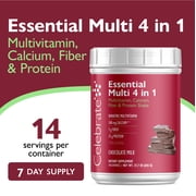 Celebrate Vitamins 4-in-1 Bariatric Multivitamin with Calcium Protein Shake, Chocolate, 20 oz. tub