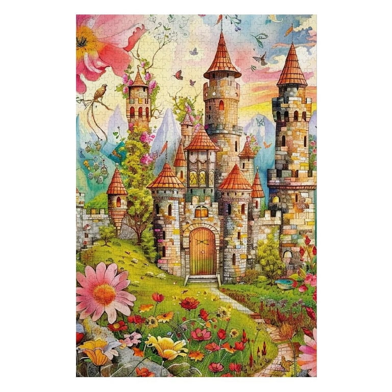 美術品/アンティーク Jigsaw Puzzl3000SKULLS & FLOWERS CASTLE