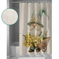 thumbnail image 3 of Small Stall Shower Curtain 36x78 Inch Narrow Half Size Sage Green Gnomes Bath Curtains Bathroom Decor Yellow Spring Floral Rustic Waterproof Fabric Shower Curtain Set with Hooks 36 Inch, 3 of 6