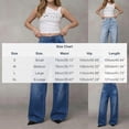 thumbnail image 3 of Miluxas Vintage High Waisted Studded Wide Leg Jeans for Women Rhinestone Rivet Baggy Washed Denim Pants Y2K Streetwear with Pockets Light Blue, 3 of 9