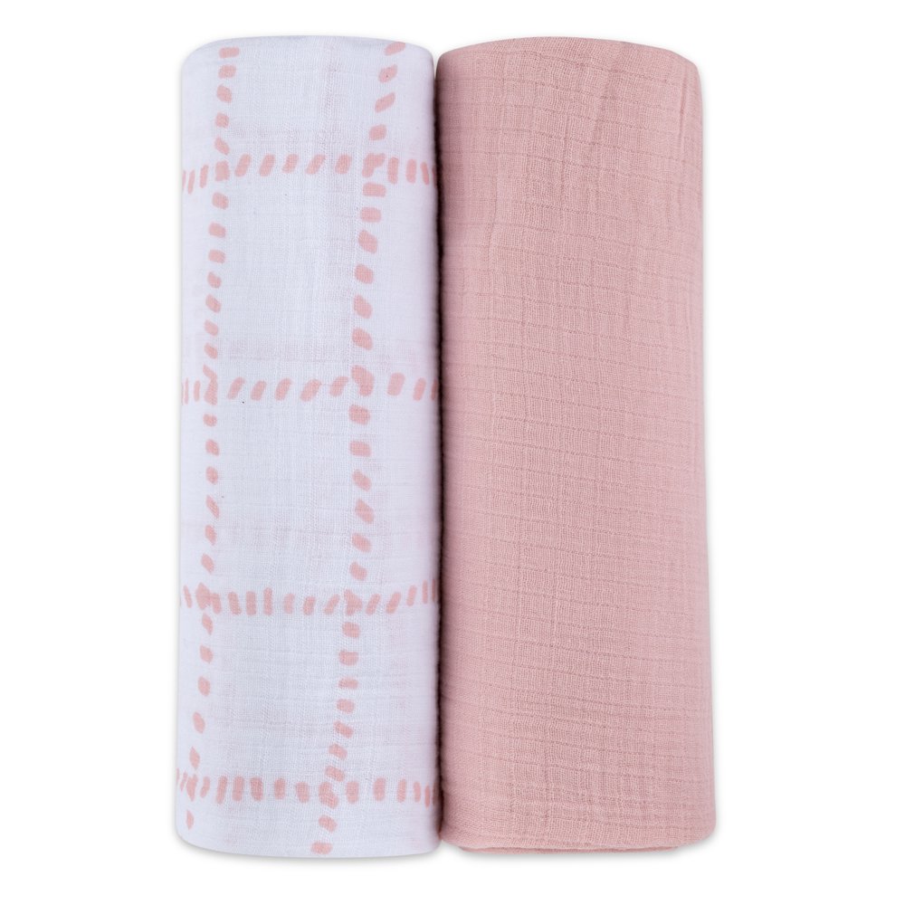 Petit Classics Muslin Swaddle Blankets (2Pack) ? 100 Cotton Muslin
