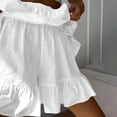 thumbnail image 6 of Hduncf Flowy Shorts for Women Mini Skirts High Elastic Waisted Tiered Smocked Ruffle Skirt Summer Casual Fashion Skorts White S, 6 of 7