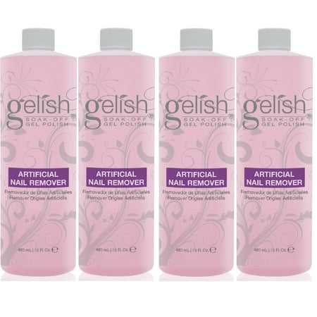 Gelish Artificial Refill Soak Off Gel Nail Polish Remover 16 Fluid Oz. (4 Pack)