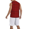 thumbnail image 2 of Naloa Red Black Houndstooth Basketball Jersey Reversible Men's Mesh Athletic Sports Shirts Training Practice S-4XLSmall, 2 of 6