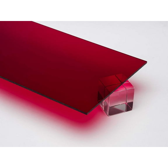 2 Pack 1/4" Dark Red Translucent Acrylic Plexiglass Sheet 8"x12" Cast 6mm Thick Nominal Size AZM